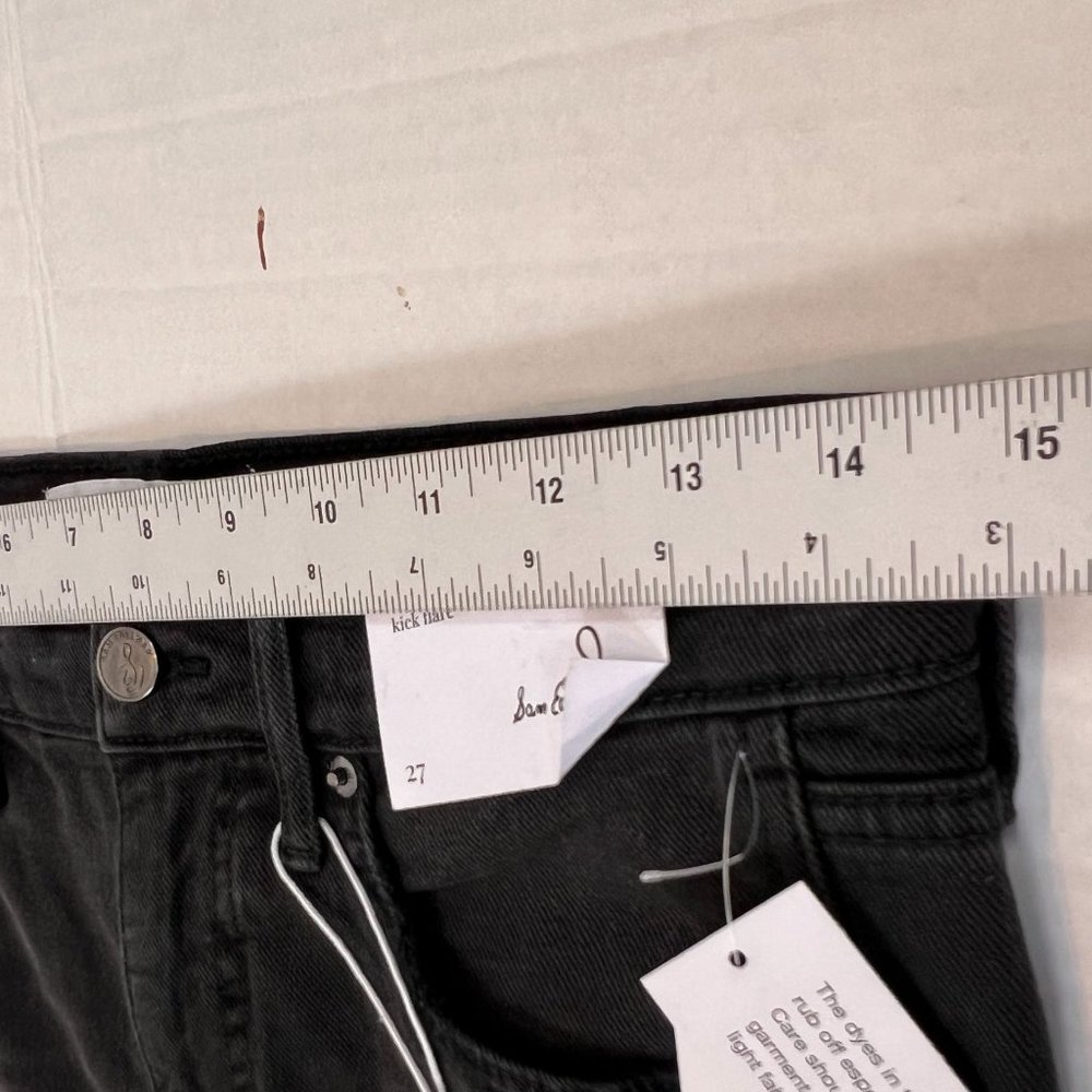 Sam Edelman Women's Black Linnie Flare Leg High Rise Cotton Jeans Size 27 - Picture 10 of 10